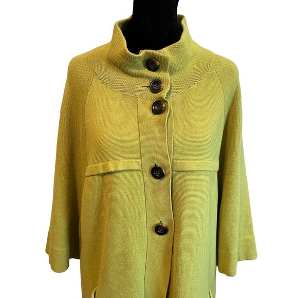 Green Button Cardigan 3/4 Flare Sleeve Cardigan - Picture 2 of 5